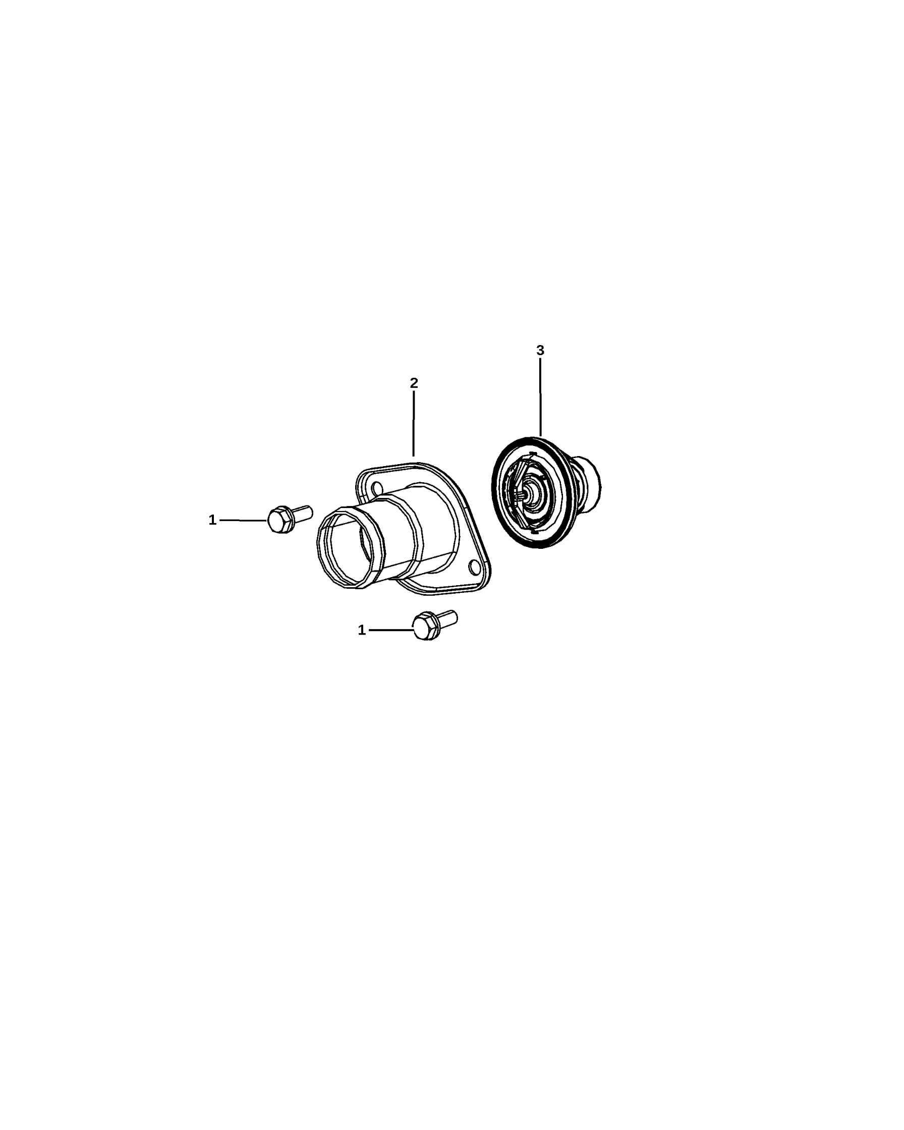THERMOSTAT AND RELATED PARTS 5.7L [EZH], 6.4L [ESG]