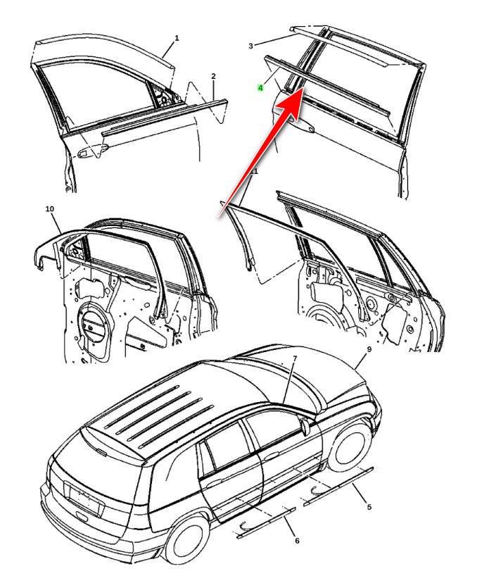 Молдінг дверки задньої, лівої MOPAR 5054119AG Chrysler Pacifica — запчастина Jeep — купити в Україні Jeep.in.ua