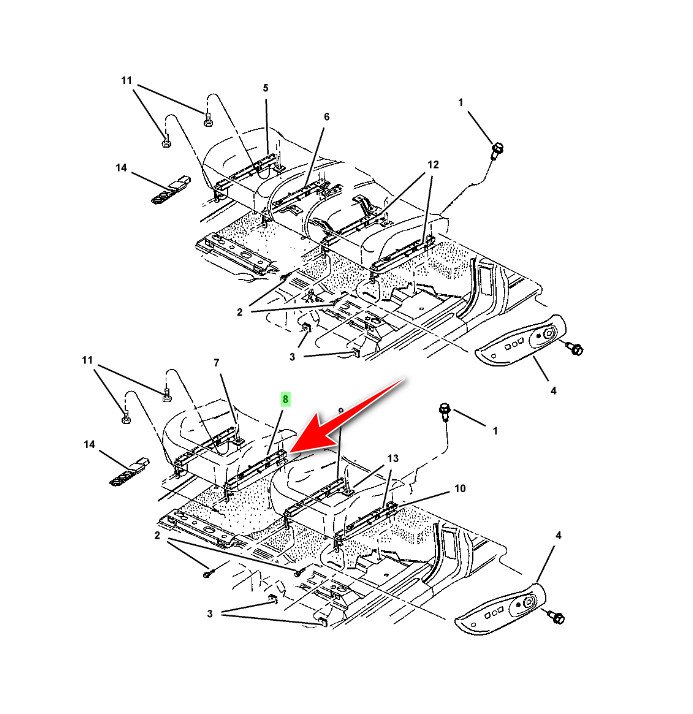 Напрямна сідіння MOPAR 5174874AA Dodge Dakota — запчастина Jeep — купити в Україні Jeep.in.ua
