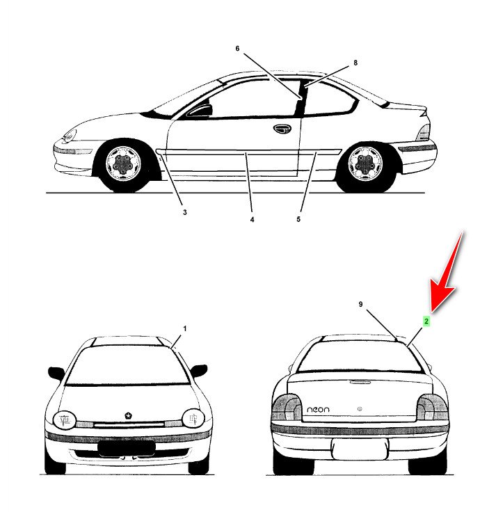 Молдинг MOPAR 5288463 Dodge Neon; Chrysler Neon — запчастина Jeep — купити в Україні Jeep.in.ua