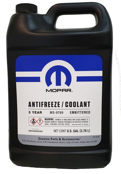 Антифриз концентрат, червоний 1galon (3,785L) MOPAR 68048953AC Fiat 500, Tipo; Chrysler Voyager, 300C, 300M, Concorde, Crossfire, PT Cruiser, Pacifica, Sebring;