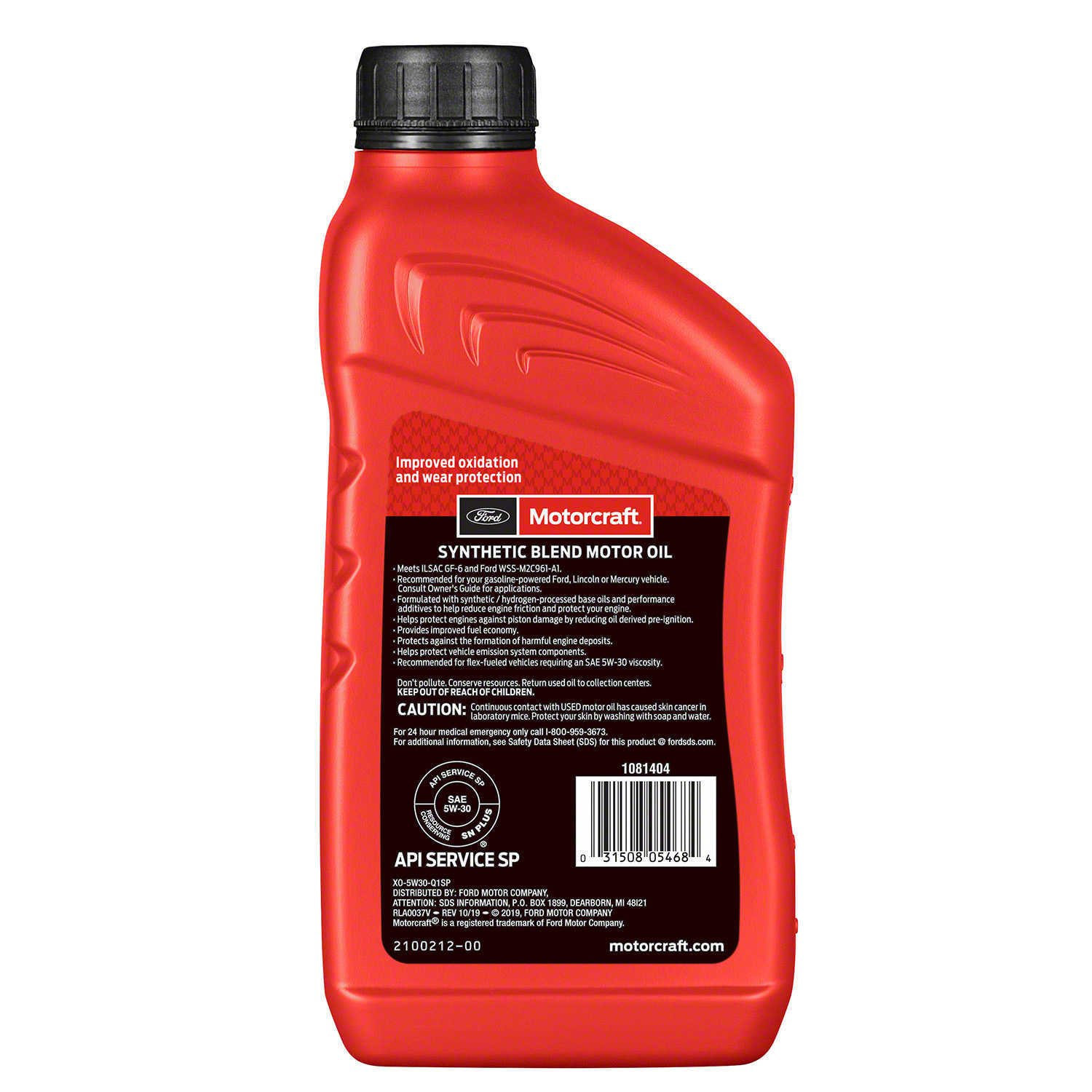 Олива 5W30 1кварта (946мл) Synt Blend FORD Motorcraft XO5W30Q1SP Lincoln MKZ, Navigator, MKX, MKT, MKS, Continental, Aviator; Ford Taurus, Mustang, Focus, Flex,