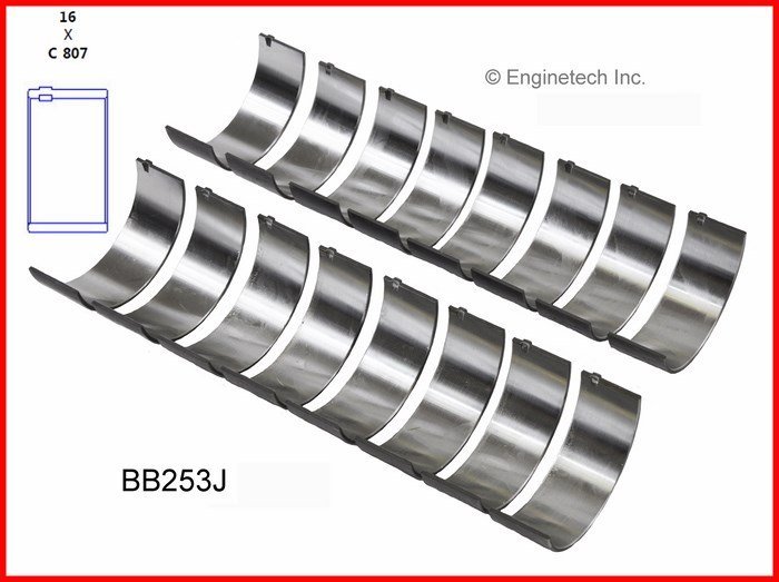 Вкладиші шатунні Std. Enginetech BB253J GMC Sierra 1500, Yukon, Yukon XL 1500; Chevrolet Silverado 1500, Tahoe; Cadillac Escalade — запчастина Jeep — купити в У