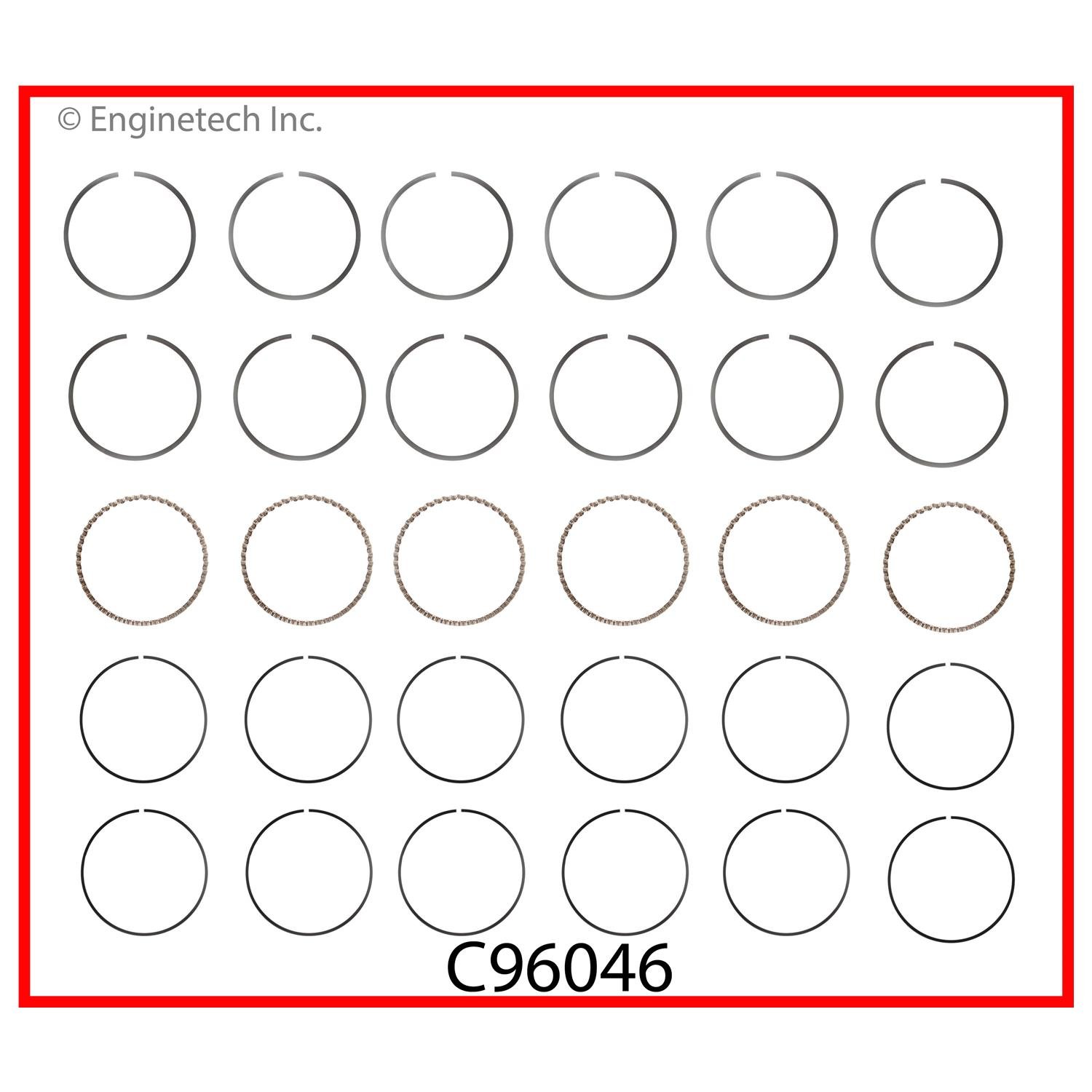 Кільця поршневі STD Enginetech C96046STD Chrysler 300M, New Yorker, LHS, Intrepid, Concorde, Pacifica, 300C; Dodge Intrepid, Caravan, Avenger — запчастина Jeep 