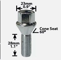 Болт колісний Parts Master 6511051 Jeep Compass, Cherokee; Chrysler 200; Dodge Dart — запчастина Jeep — купити в Україні Jeep.in.ua
