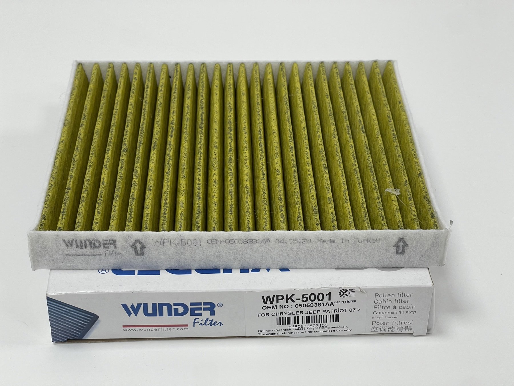 Фільтр салону Jeep Patriot/Dodge Avanger/Calibre 07- (вугільний) WUNDER FILTER WPK5001 Fiat Freemont; Dodge Caliber, Avenger, Journey; Jeep Compass, Patriot; Ch