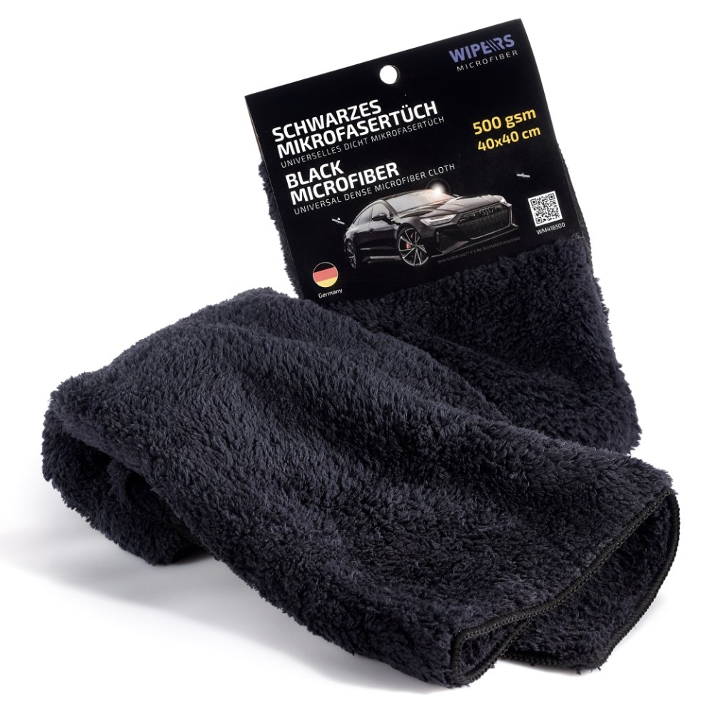 Чорна універсальна серветка з мікрофібри 40х40 см 500 г/м3 WIPERS 500GSM Chevrolet Express 2500; Chrysler 200, 300C, 300M, Aspen, Concorde, Crossfire, Intrepid,