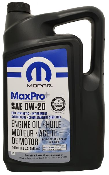 Моторна олива Full Synt 0W20 5L — артикул 68524013AA — Mopar — Автохімія та аксесуари / Олива для двигуна — купити в Україні Jeep.in.ua