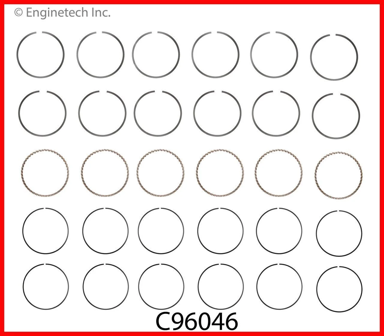 Кільця поршневі — артикул C96046 — ENGINETECH — запчастина Jeep — купити в Україні Jeep.in.ua